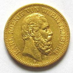 Вюртемберг 20 марок 1872 F