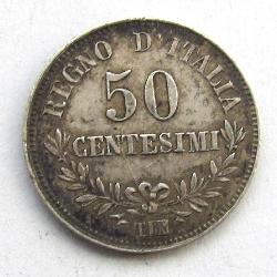 Италия 50 чентезимо 1863 T