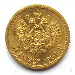 Russland 5 Rubel 1901 FZ