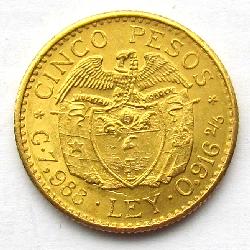 Kolumbien 5 Pesos 1925