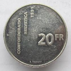Švýcarsko 20 Fr 1991