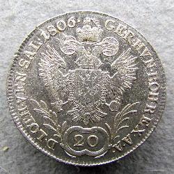 Austria Hungary 20 kreuzer 1806 A