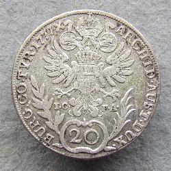 Austria Hungary 20 kreuzer 1777