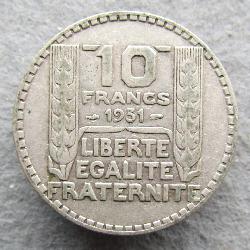Francie 10 franků 1931