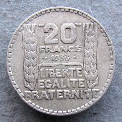 Франция 20 франков 1933