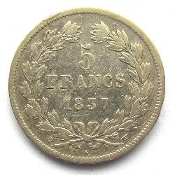 Франция 5 франков 1837 W