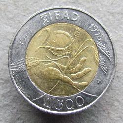Италия 500 лир 1998