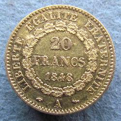 Франция 20 франков 1848 А