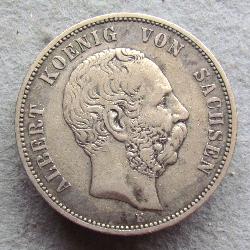 Saxony 5 mark 1875 E