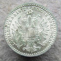 Rakousko-Uhersko 10 kreuzer 1872