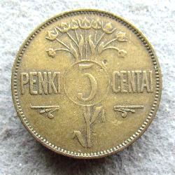 Литва 5 центов 1925