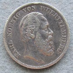 Württemberg 5 Mark 1876 F