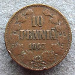 Finnland 10 Pennia 1867