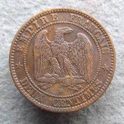 Francie 2 centimy 1862 BB