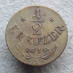 Österreich-Ungarn 1/2 kreuzer 1816 A