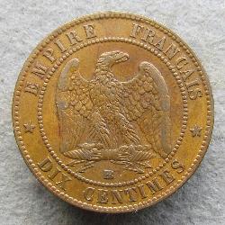 Frankreich 10 Centimes 1856 BB
