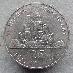 Остров Святой Елены 25 пенсов 1973