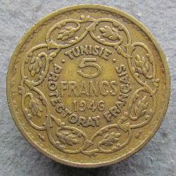 Tunesien 5 Franken 1946