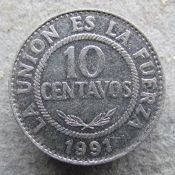 Боливия 10 сентаво 1991
