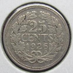 Нидерланды 25 центов 1926