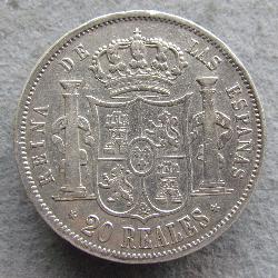 Spanien 20 Reais 1855