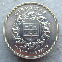 Gibraltar 25 new pence 1977