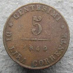 Venedig 5 centesimo 1849