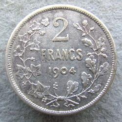 Бельгия 2 франк 1904