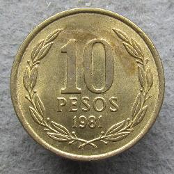 Чили 10 песо 1981