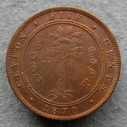 Ceylon 5 Cent 1870