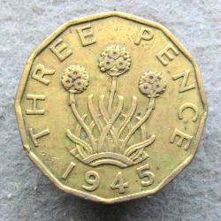 Velká Británie 3 pence 1945