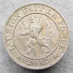 Бельгия 20 сантимов 1861