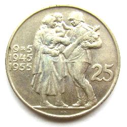 Tschechoslowakei 25 CZK 1955