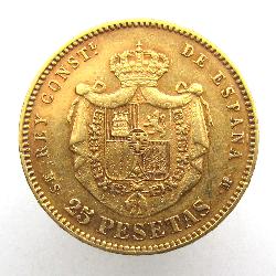 Испания 25 песет 1880