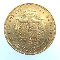 Spanien 25 Peseten 1878