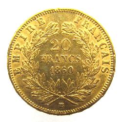 Франция 20 франков 1860 ВВ