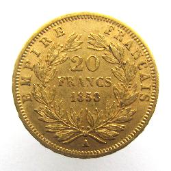 Франция 20 франков 1858 А