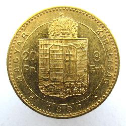 Österreich-Ungarn 20 Fr / 8 Frt 1887
