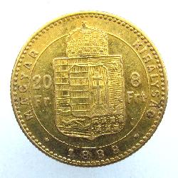 Österreich-Ungarn 20 Fr / 8 Frt 1888 KB