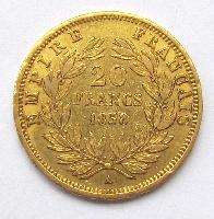 Франция 20 франков 1858 А