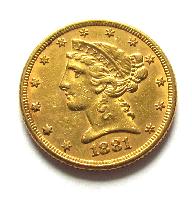 Spojené státy 5 $ 1881