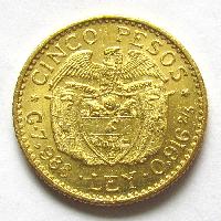 Kolumbien 5 Pesos 1924