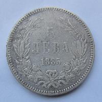 Bulharsko 5 lev 1885