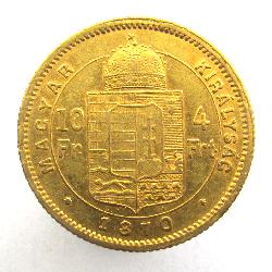 Austria Hungary 10 Fr / 4 Frt 1870 GYF