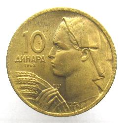 Jugoslawien 10 Dinar 1963