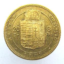 Österreich-Ungarn 20 Fr / 8 Frt 1881 KB
