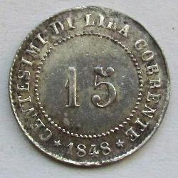 Benátky 15 Centesimo 1848