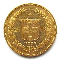 Switzerland 20 Fr 1896 B
