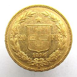 Švýcarsko 20 Franků 1896 B