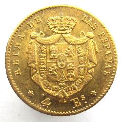 Испания 4 эскудо 1865